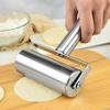 Stainless Steel Rolling Pin with Wheels for Effortless Dough and Dumpling Skin Rolling