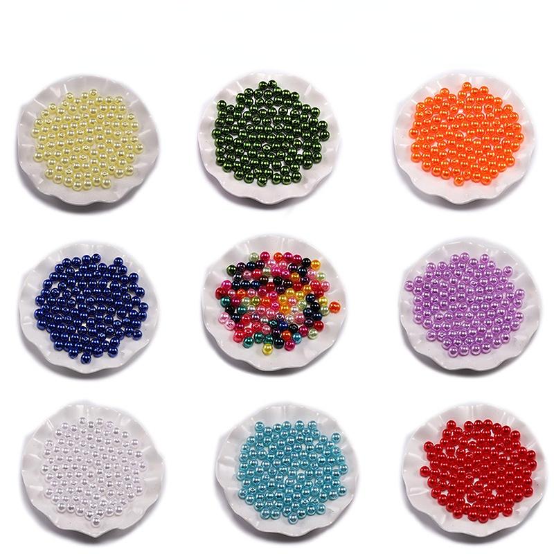 4 6 8 10 12MM mit Loch ABS Imitation Simulierte Perle Lose Perlen Perlen für Schmuckherstellung DIY Zubehör