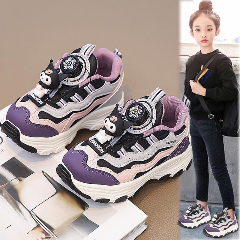 Spring and Autumn New Running Girls Fashionable Versatile Cartoon Comfortable Soft Sole Sports Shoes
