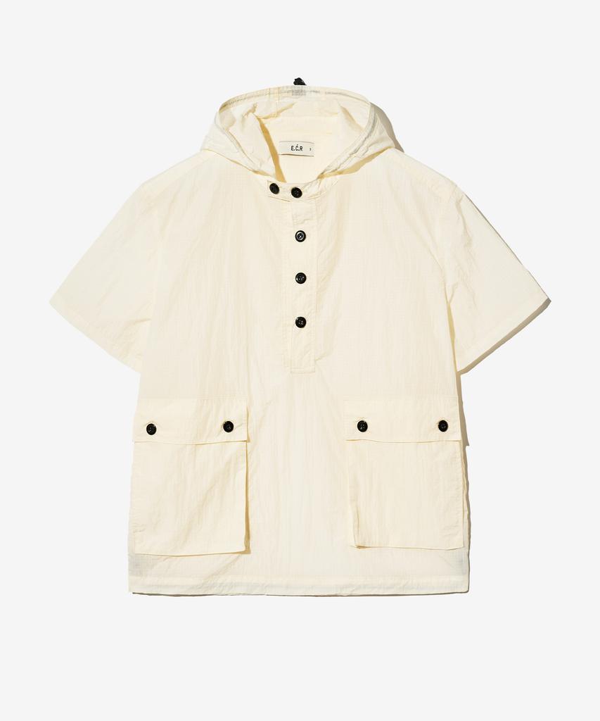 ECORR Nylon Hooded Short Sleeve Pullover_Ivory