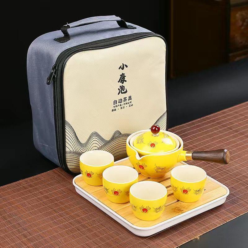 Conjunto de chá kung fu chinês, 19 estilos, conjunto de chá para viagem, cerâmica, portátil, bule, infusor, xícara de chá para chá