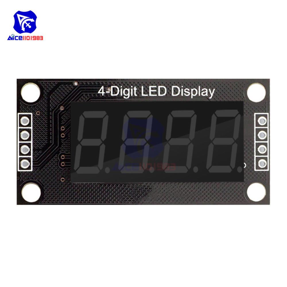 TM1637 0.36" 4 Bit LED Digital Tube Display 7 Segments Red Green Blue Yellow White LED Module Board with Pin for Arduino