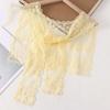 Breathable Thin Lace Shawl Lightweight Waistband Neck Guard Blouse Pastoral Style Countryside Style Embroidered Shoulder Scarf