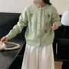 Sweater Jacket Women's Knitted Cardigan Autumn Clothing New Women's Clothes Long Sleeve Crew Neck Embroidered Top