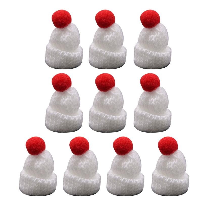 Pack of 10 Mini Knitted Hats for DIY Crafts and Girls Gifts Household Decoration for Kid Girl Boys Handicraft Crafts