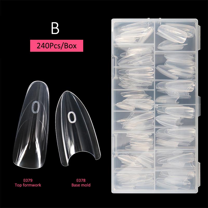 

Сэндвич Двойные формы для ногтей 240 шт. 14 размеров Быстрое наращивание - Двойные формы T-образные Эллипс Маникюрные формы Верхняя форма Нижняя форма 3D B