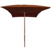 Wooden Mast Sun Umbrella 200 X 300 Cm Terracotta