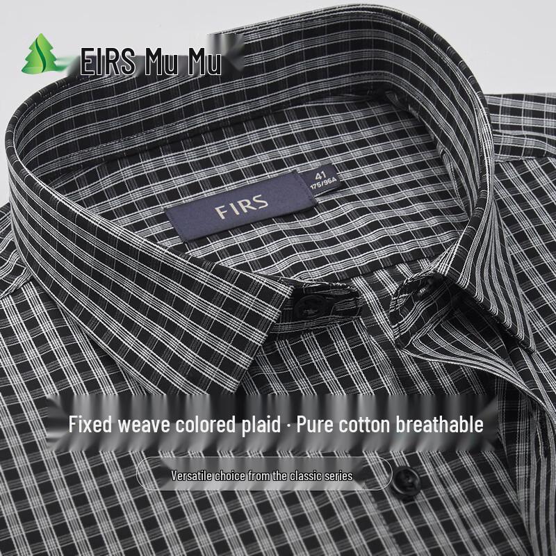 FIRS Men s 100% Cotton Plaid Long-Sleeve Shirt 40