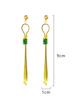 Stainless Steel Zircon Pendant Tassel Drop Earrings for Women Girls Ear Jewelry Party Gifts
