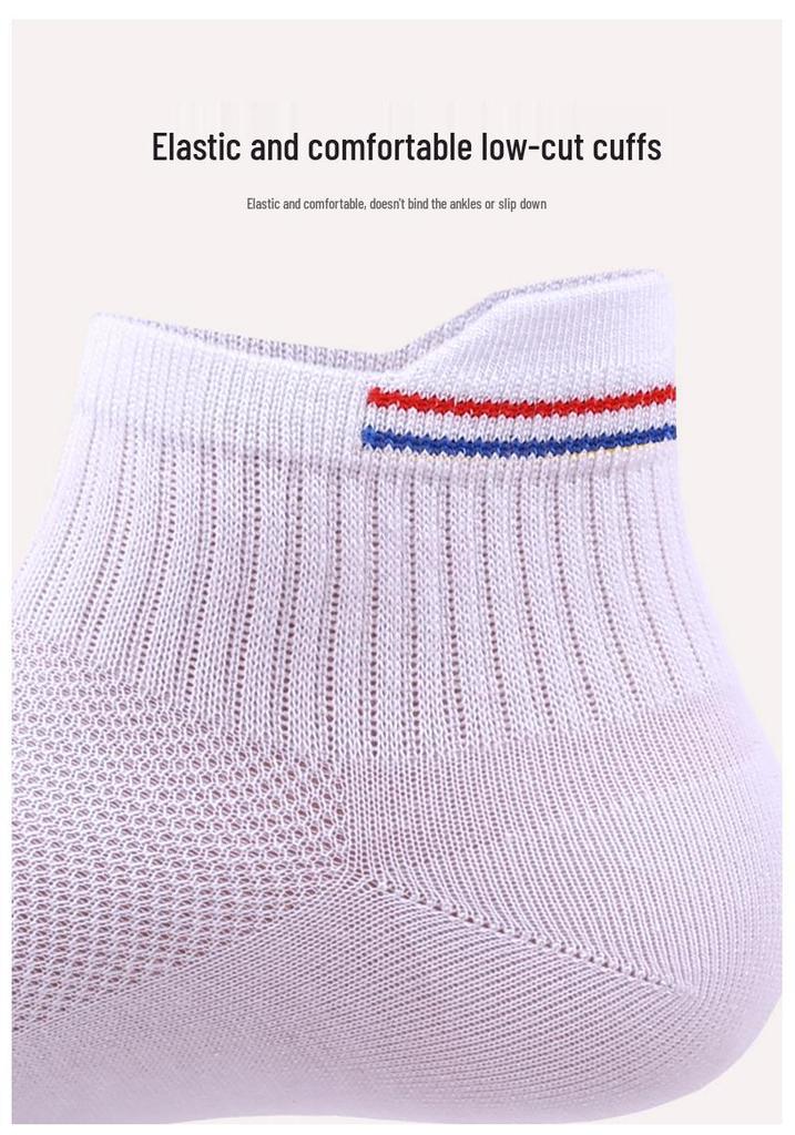 5 Pairs Unisex Cotton Mesh Ankle Socks: Lightweight, Non-Slip, Breathable for Spring/Summer