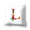 Polyester Pillowcase Watercolor Flowers Car Decoration Print 26 English Letters Home Cushion Cover