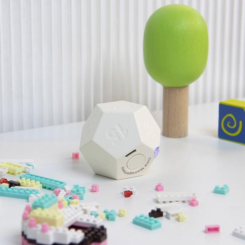 Flip Timer Cube-Kitchen Timers for Cooking Studying Working Sports White Yellow Vibrations-Flip Timers for Student