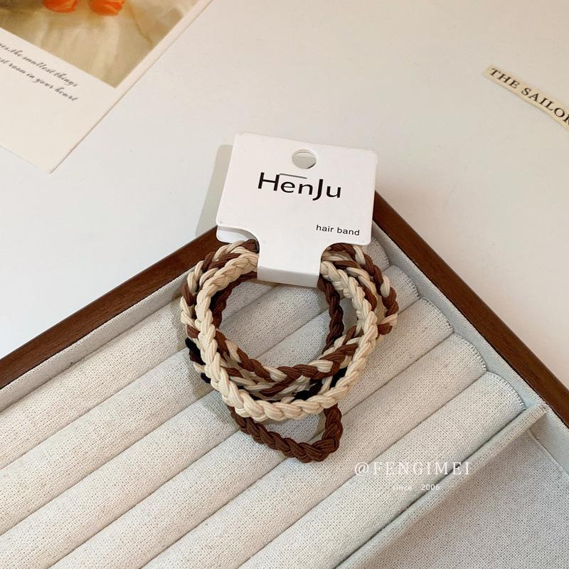 Japanese and Korean Style Simple Geometric Hair Rope Internet Celebrity High Elasticity Durable Rubber Band Hair Rope Commuter Versatile 
