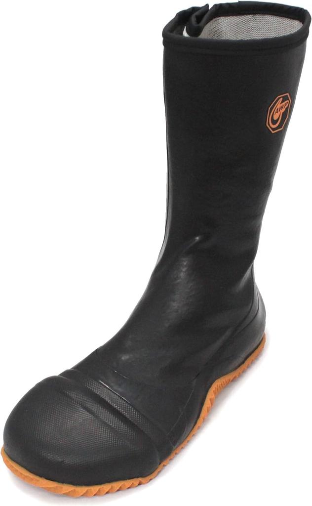 Rikioh Waterproof Rubber Tabi Socks with Zipper, Steel Core, Black, Toe Crotch, and Side Reinforcement, GT-02S (Medium)