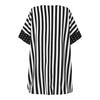 Women Plus Size Round Neck Striped Print Short Sleeve Dresses