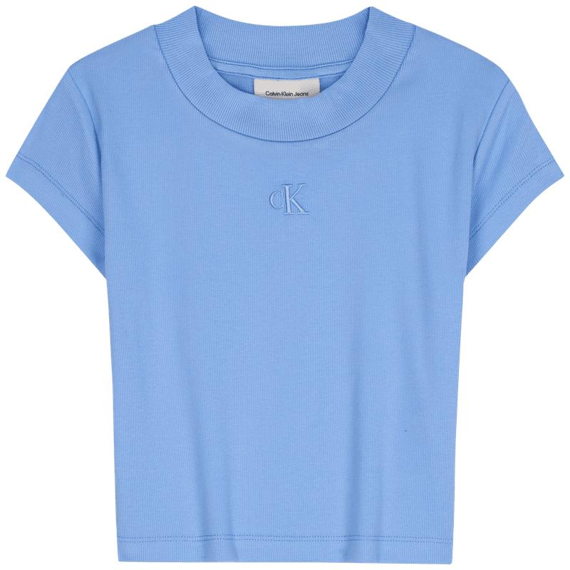 

Calvin Klein Джинсы Женская Рубашка с Вышивкой и Ребристой Тканью с Коротким Рукавом M