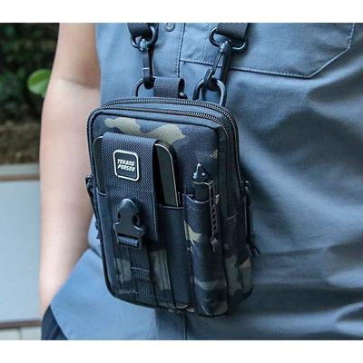 Tactical Cell Phone Waist Pack Male Multifunctional Shoulder Crossbody Outdoor Tools Wear Belt Storage Running Work Hanging Bag