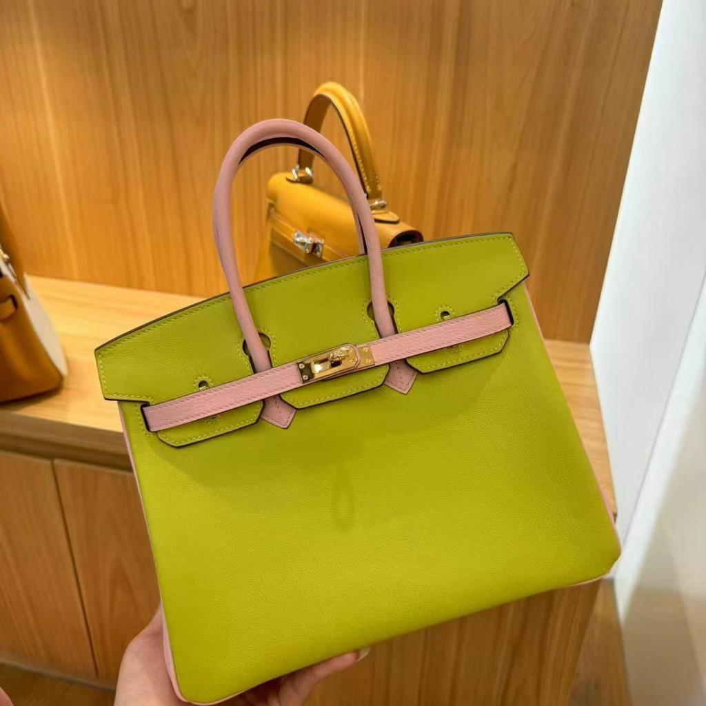 Factory Direct Sales French Sheep Pattern Bag Portable First Layer Leather Women's Bag 25cm Large Capacity Contrasting Color Cross-border Special