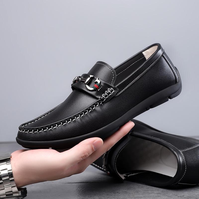 

Spring leather shoes soft leather men s shoes soft sole men s casual shoes summer fashion overshoes 44 чорний
