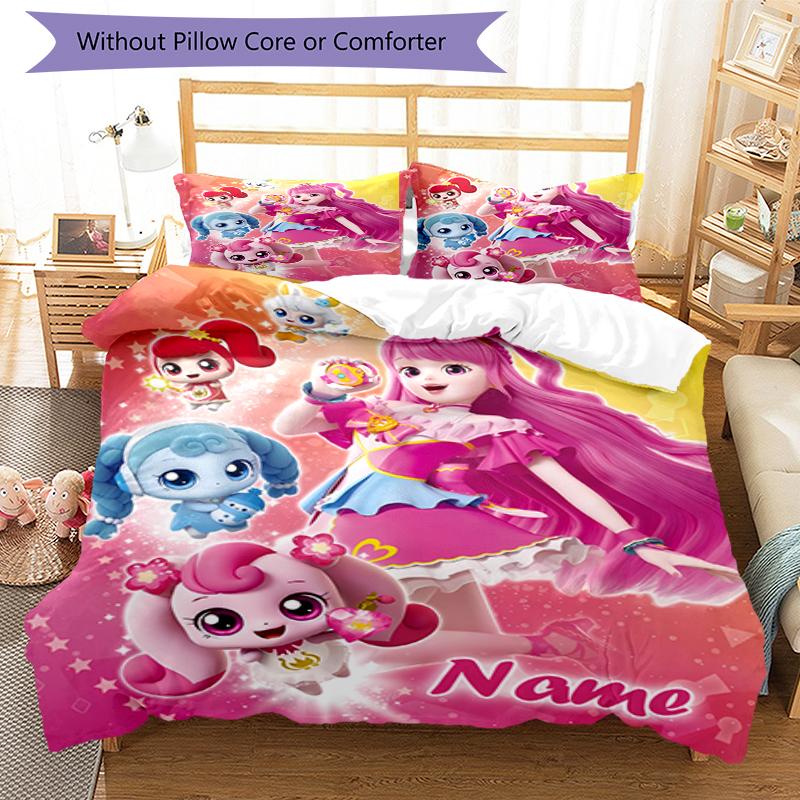 3pcs Custom Name Twinkle Catch Teenieping Bedding Set Duvet Cover Closure Includes 1 Duvet Cover & 2 Pillowcases, Soft and Comfortable for All Seasons
