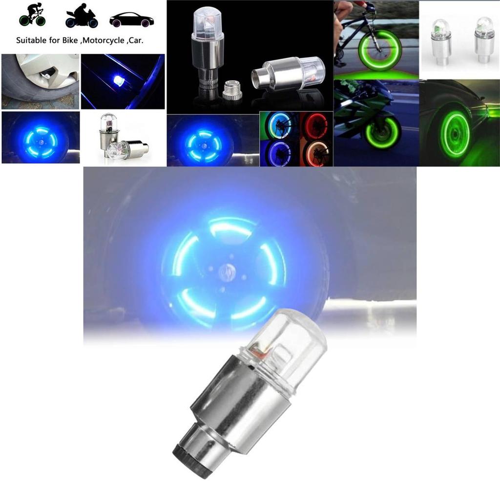 Bright Multicolor Motorcycle Car Tire Valve Cap Lights With Sensory Shock Wheel Accessories