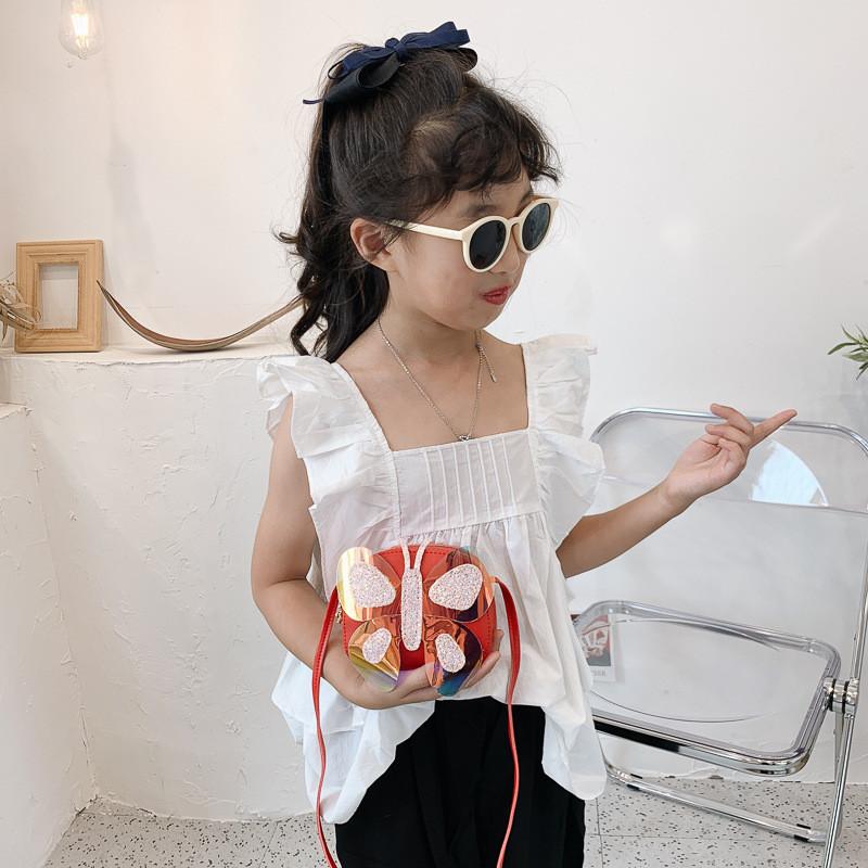 Adorable Children's Crossbody Bag Cute Cartoon Butterfly Mini Shoulder Bag For Girls