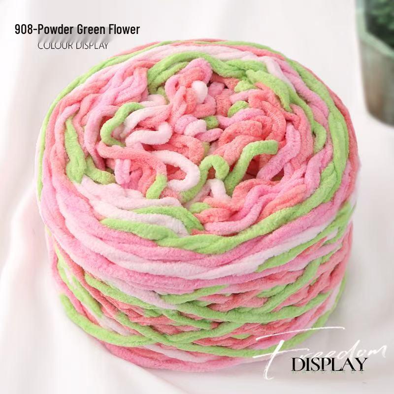 New 3.8 Liang Colored Ice Yarn: Thick Single-Strand for Crochet - Ideal for Shoes, Slippers, Scarves, and Seat Cushions.