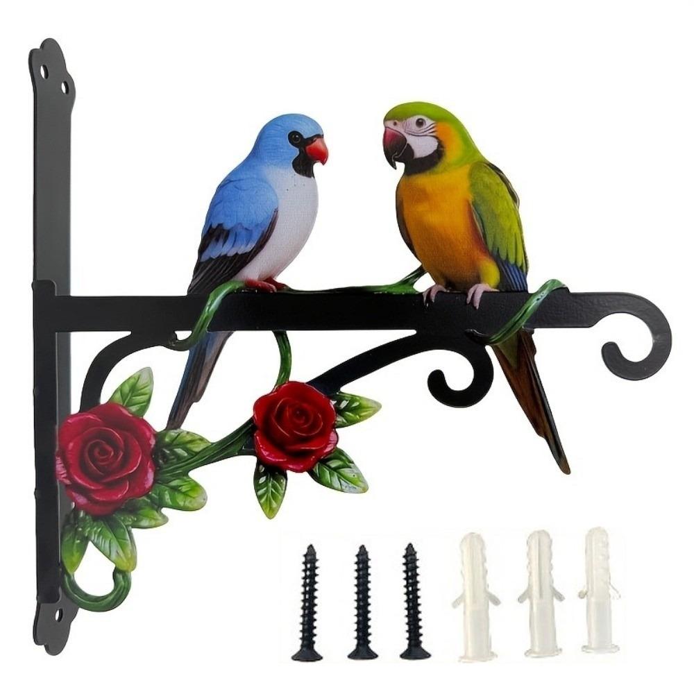 

Rust-Proof Hanging Bracket Outdoor Indoor Metal Decorative Rack Wall-mounted Hanger Courtyard Parrot B