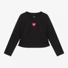 Girls Long Sleeve Tee Black Nt7tr54t