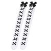 1 Paar Mädchen Schwarz Süß Niedlich Rosa Y2K Harajuku Lolita Oberschenkelhohe Strümpfe Mädchen Knochen Schleife Socken Streetwear