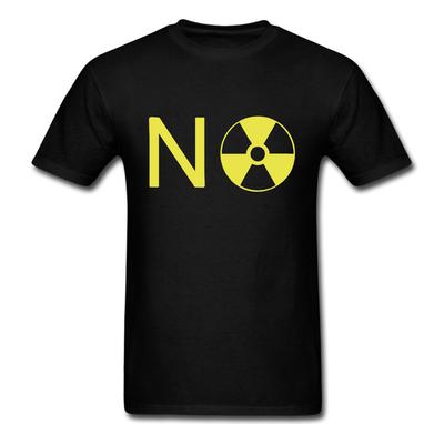 Camiseta unisex con advertencia sobre la prohibición de productos químicos nucleares.