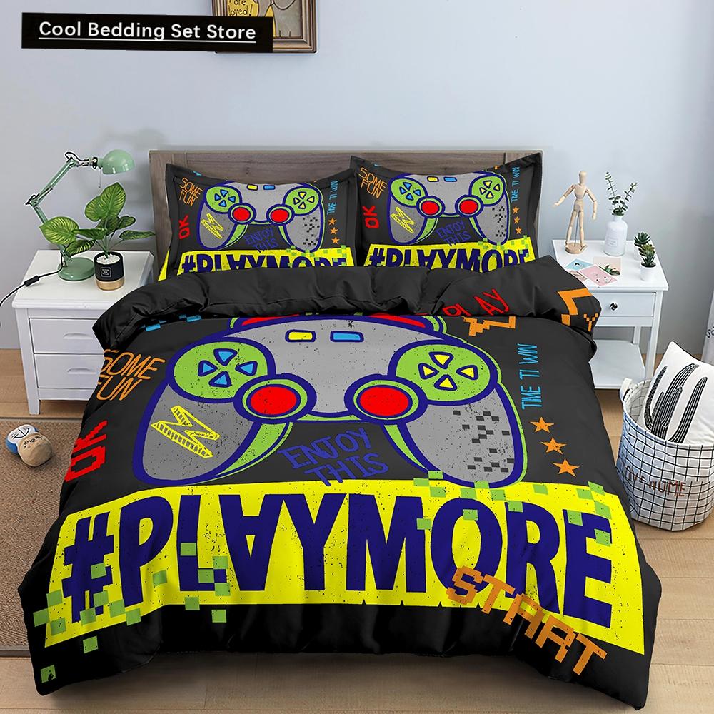 Game Bedding Set Soft Duvet Cover Set Comforter Bedding Quilt Cover with Pillowcase Kid Bedding Set 2/3pcs Polyester Quilt Cover