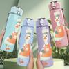 1PC Chef Goose With Spoon Print 750ml Color Plastic Sports Water Bottle Leakproof Flip Straw Lid Suitable for Sports Office Home Use