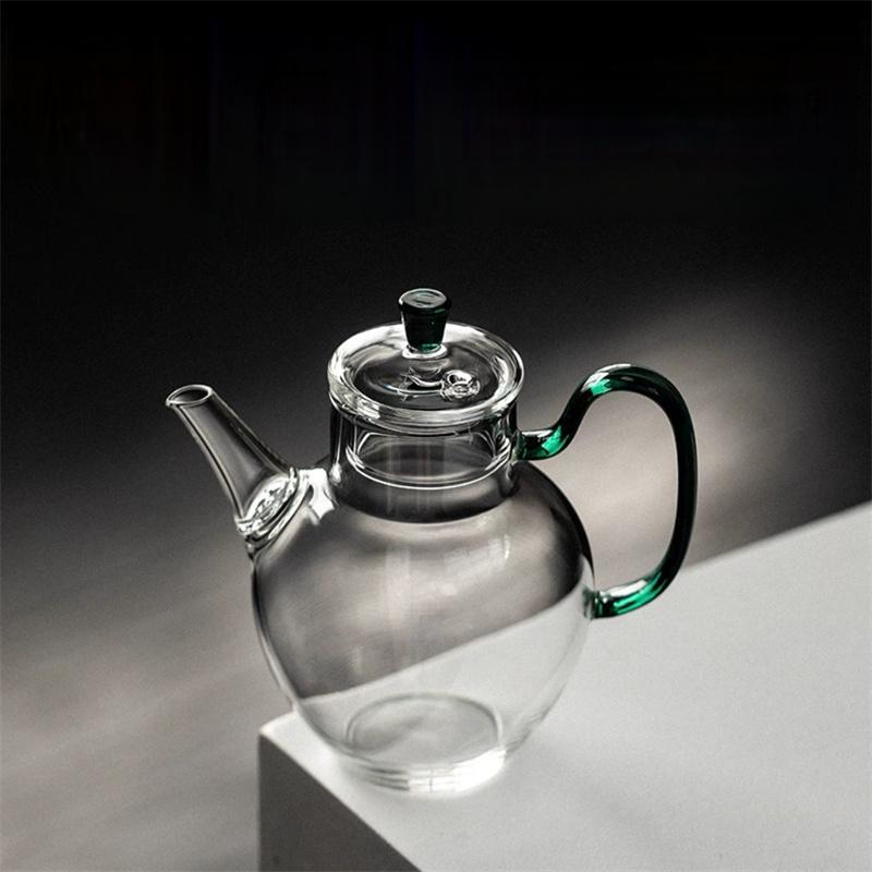 210ml High Borosilicate Small Glass Teapot Heat Resistance Tea Kettle Teaware Fruit Flower Kung Fu Tea Set Tea Brewing Tea Set