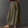 Women's Casual Wide Leg Pants Elastic Waistband Drawstring Bottom Hem Lace Trim Palazzo Trousers for Everyday Wear