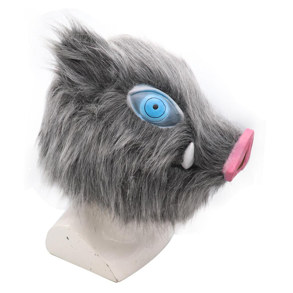 Mask Pig Head Mouth Latex Mask Ball Party Plush Pig Head Cover Halloween Festival Biology Japanese Anime Performance Cosplay