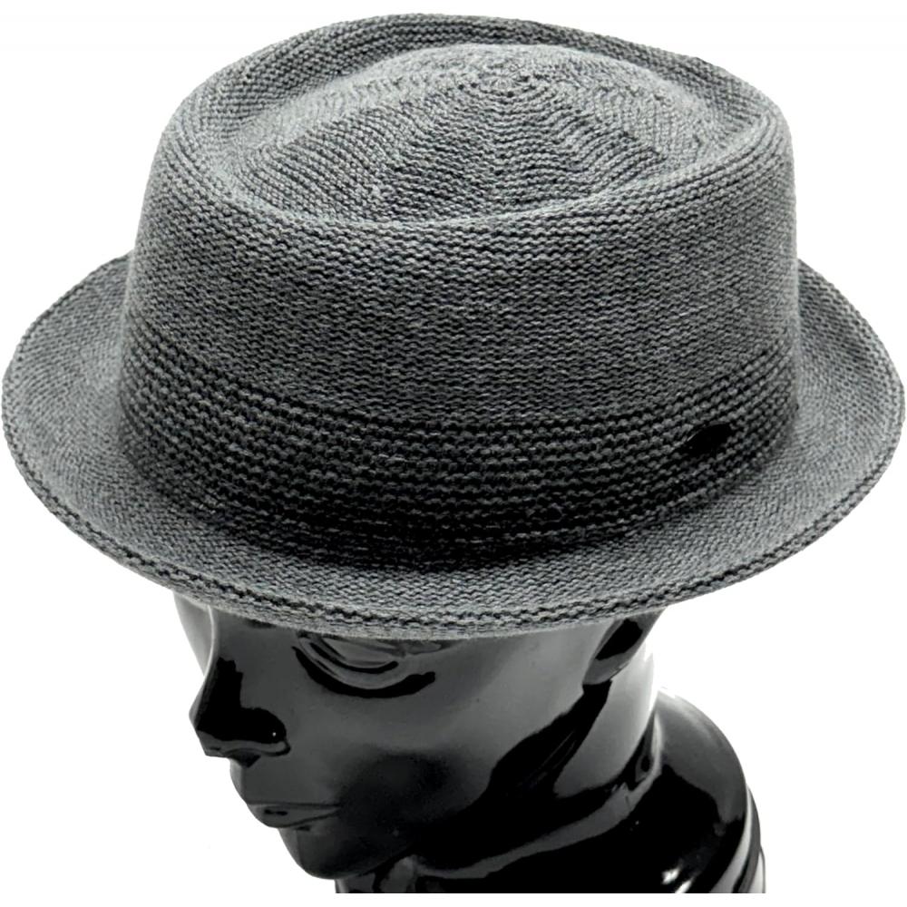 Ruben [Ruben] Black Cletion Bespoke Hat Knit Cotton Poly Thermo Hat Thermo Pork Pie Hat All Season Xl Gray