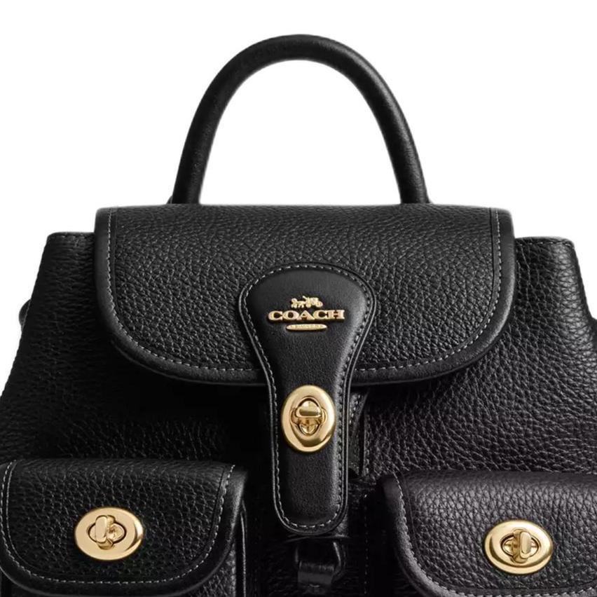 Coach Zaino Hadley 23 Logo Pelle Liscia Medio Donna Nero CBH09-IMBLK