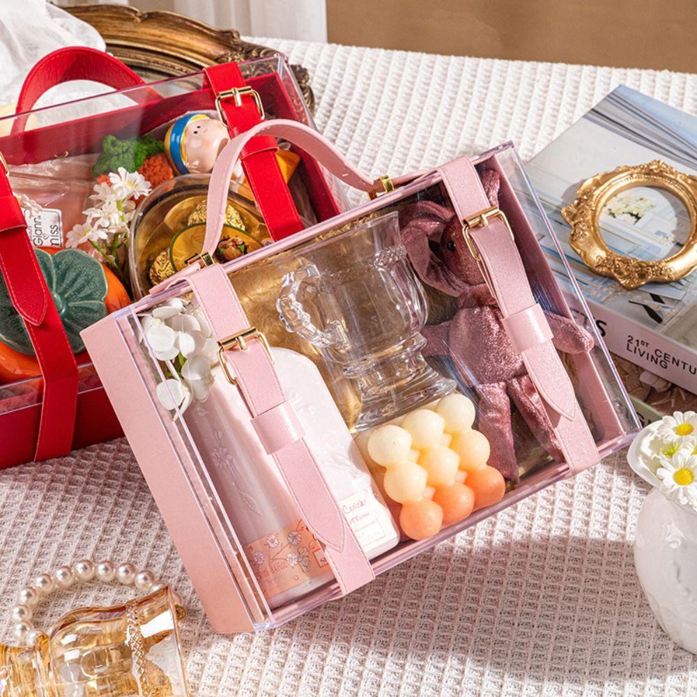 Acrylic Transparent Gift Box Visible Windows Present Box Valentine's Day