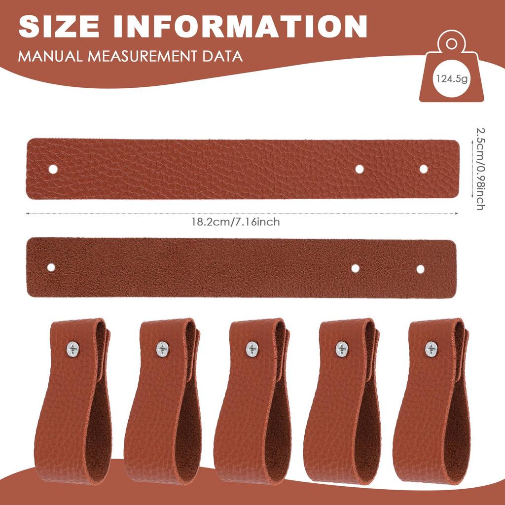 Aug. 10Pcs Wall Hooks,PU Leather Curtain Rod Holder, Leather Straps For Hanging Bracket DIY Home Storage Hook Wall Boho