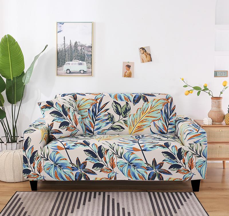 1Pc Geometric Printed Milk Silk Sofa Slipcover For Living Room Bedroom Dorm Room Non-Slip Adjustable Sofa Couch Cover Home Decor