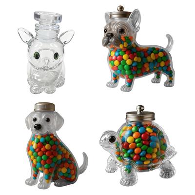 Cute Animal Shape Airtight Candy Jar with Lid for Chocolate Nuts Coffee Pods Kitchen And Dining Decor