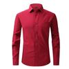 Men's Business Casual Long-Sleeved Shirt with Four-Sided Stretch and Anti-Wrinkle Fabric