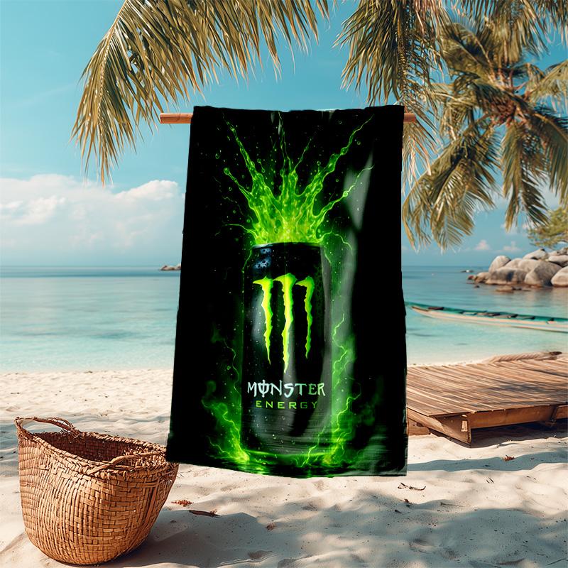 Beweis Strandtuch mit Monster Energy LOGO Muster - weich, saugfähig, schnelltrocknend, maschinenwaschbar - perfekt zum Schwimmen, Camping, Baden