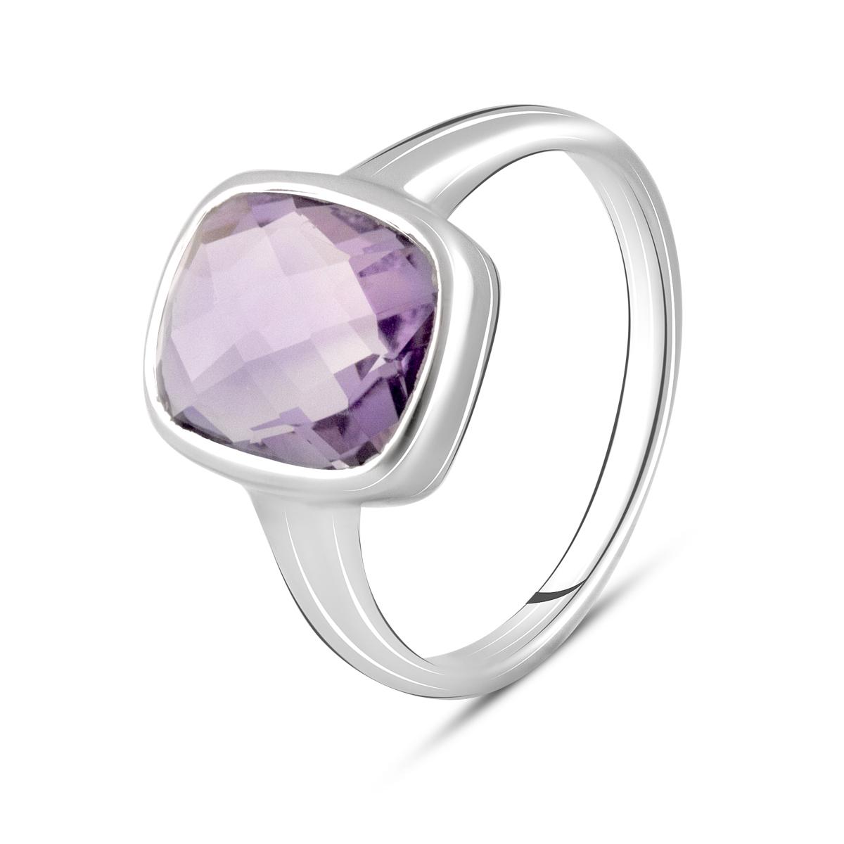 

Срібна каблучка з натуральним аметистом 4.288ct (2107385) 17.5 аметист