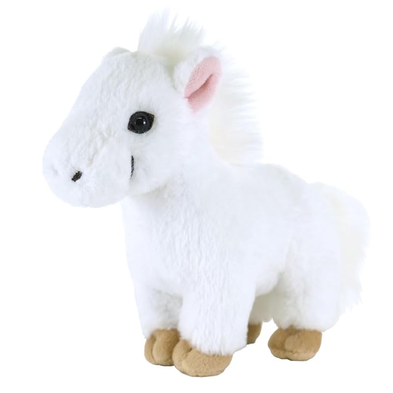 SunLemon Fluffies Small Horse WH 8 x 21 x 16cm Plush Animal Cute Zodiac Year of the Horse Horse White New Year's Gift P-1453