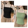 Women's Stylish Double Strap Camisole with Chest Pads - Beautiful Back and Sleeveless Form-Fitting Top