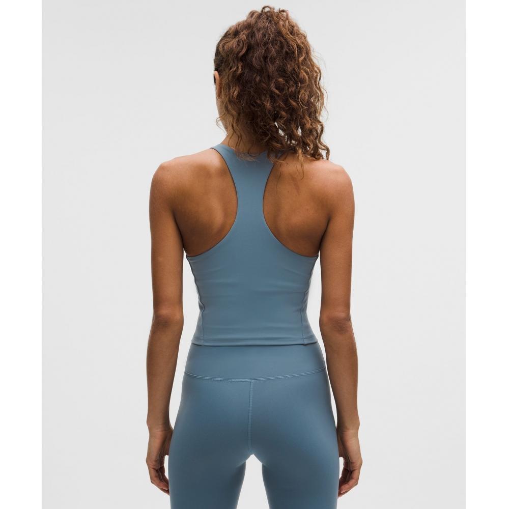 Lululemon Wunder Train RaCerBaCk Tank Top  Medium Support  B C Cup Steel Blue