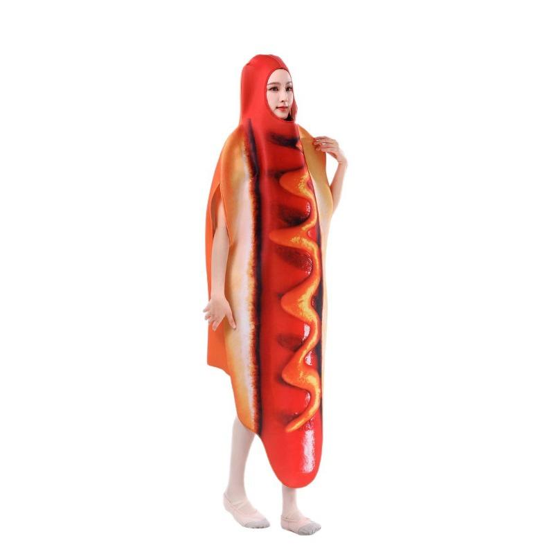 Halloween Fun Funny Food Hot Dogs Ham Jumpsuits Campus Events Party Stage Costumes