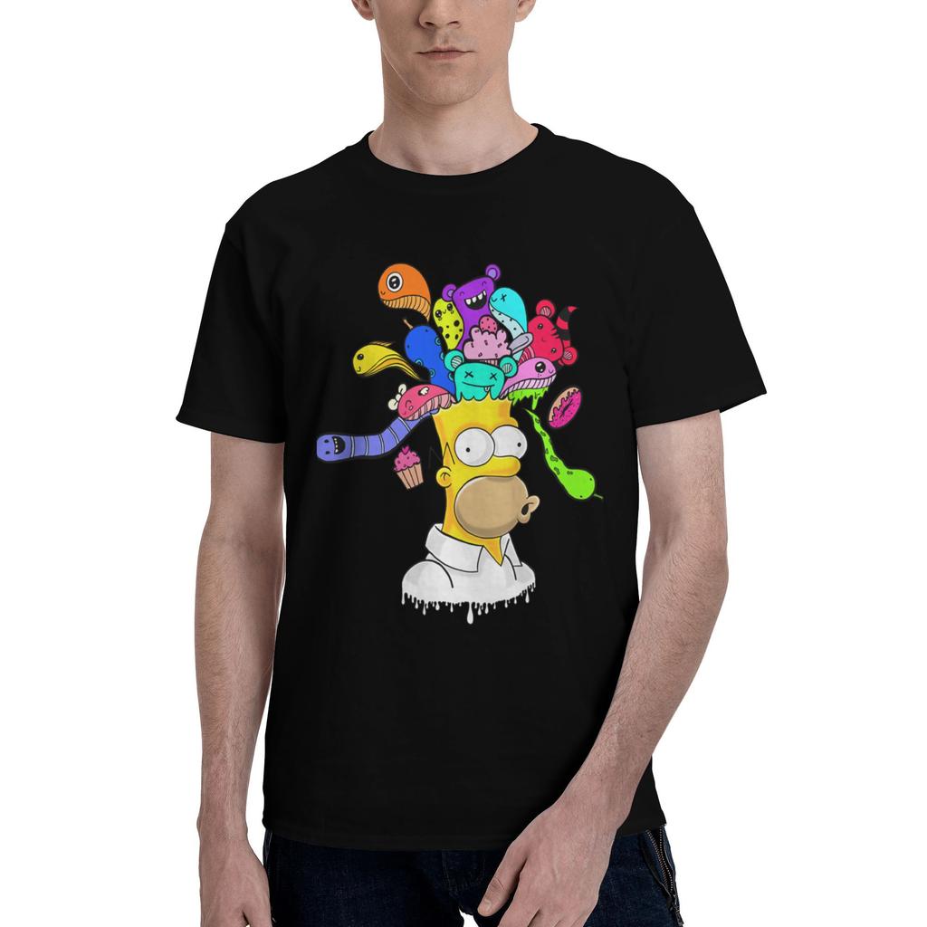 202526 Summer Disney Simpson Family Printed Pure Cotton Tshirt Fashionable Loose Casual Shortsleeved Unisplish
